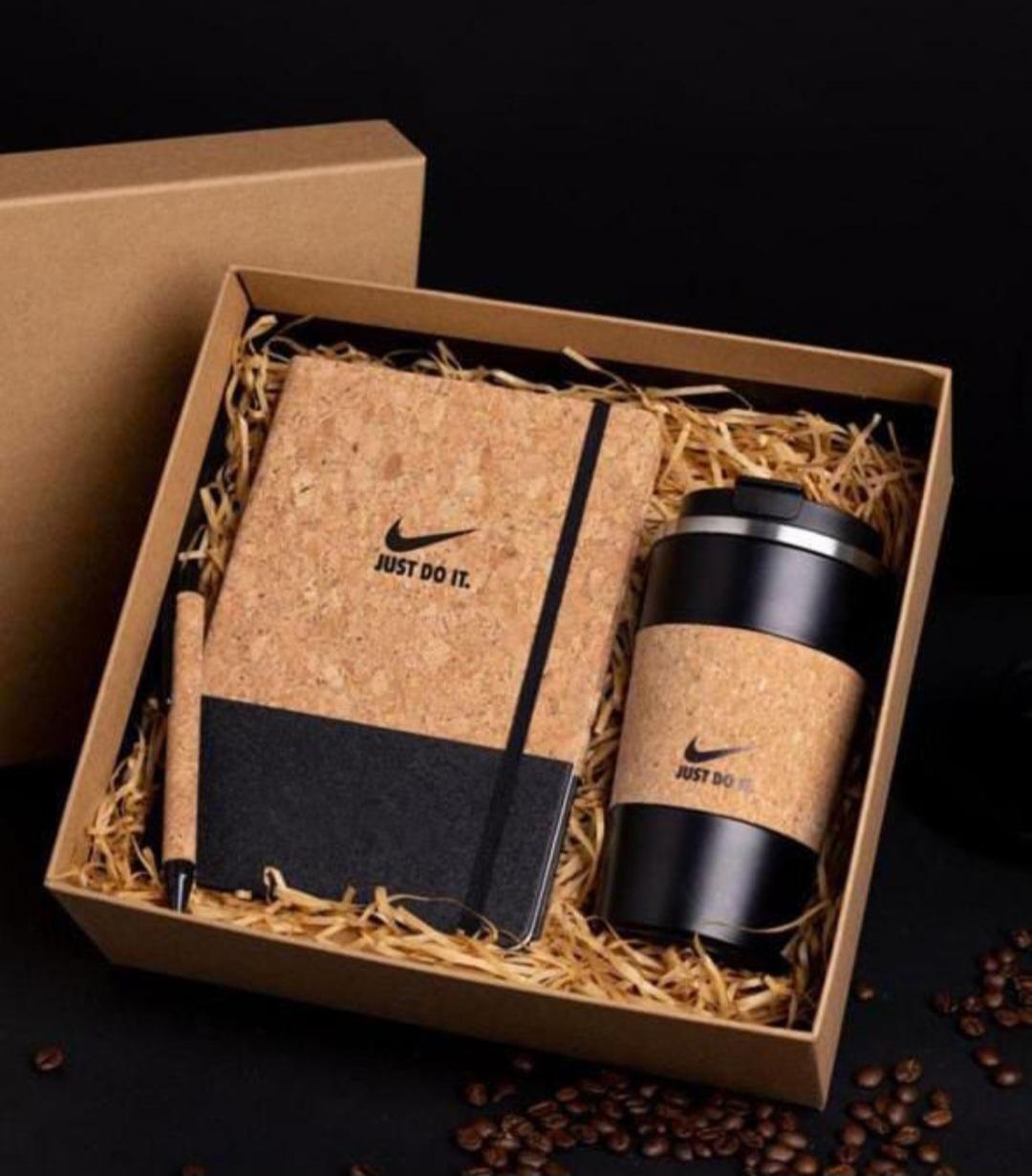 Cork notebook and travel mug executive gift box